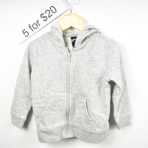 Gray basic full zip hoodie 3T